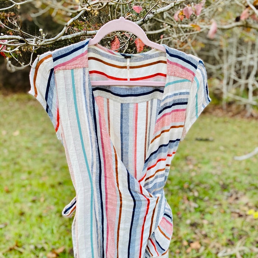 Free People Wrap it Up Mini Dress Striped - Picture 5 of 11